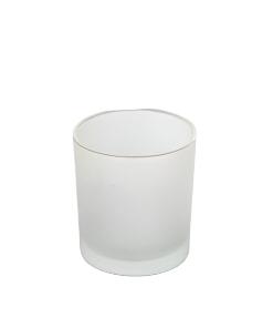 Frosted white jar 200ml with pine wood lid and airtight silicon rings