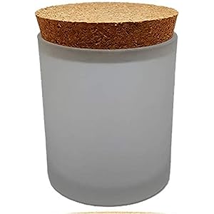 Frosted white jar 200ml with pine wood lid and airtight silicon rings